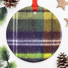 Yellow Plaid Flannel Ornament (round) by snowwhitegirl