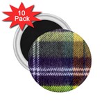 Yellow Plaid Flannel 2.25  Magnets (10 pack)  Front