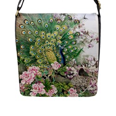 Peafowl Peacock Feather Beautiful Flap Closure Messenger Bag (l) by Sudhe