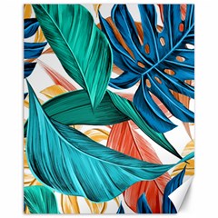 Leaves Tropical Summer Exotic Canvas 11  X 14  by Simbadda