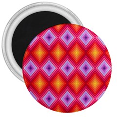 Texture Surface Orange Pink 3  Magnets by Mariart