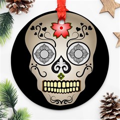 Skull Scary Art Digital Head Ornament (round) by Wegoenart