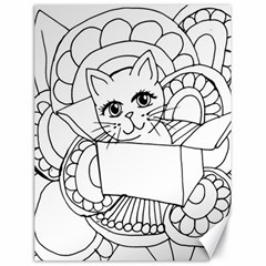 Cute Cat Coloring Page Design Canvas 18  X 24  by Wegoenart