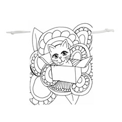 Cute Cat Coloring Page Design Lightweight Drawstring Pouch (s) by Wegoenart