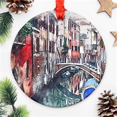 Venice Water Laguna Italy Ornament (round) by Wegoenart