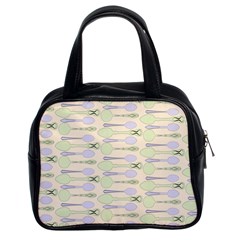 Spoon Pattern Illustrator Green Classic Handbag (two Sides) by Wegoenart