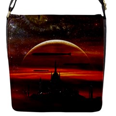 Science Fiction Digital Illustration Flap Closure Messenger Bag (s) by Pakrebo