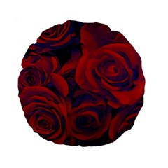 Roses Red Purple Flowers Pretty Standard 15  Premium Round Cushions by Pakrebo