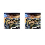 Castle Fantasy Landscape Stormy Cufflinks (Square) Front(Pair)