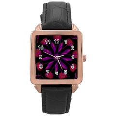 Background Purple Black Red Rose Gold Leather Watch  by Pakrebo