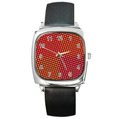 Pattern Textile Structure Abstract Square Metal Watch by Pakrebo