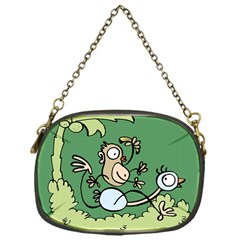 Ostrich Jungle Monkey Plants Chain Purse (one Side) by Bajindul