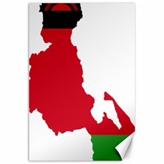 Malawi Flag Map Geography Outline Canvas 24  X 36  by Sapixe