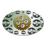 Gear Background Sprocket Oval Magnet Front