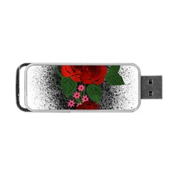 Watercolour Flowers Watercolor Roses Portable Usb Flash (two Sides) by Pakrebo