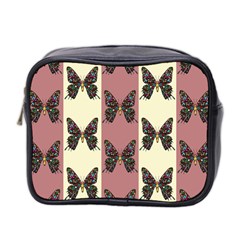 Butterflies Pink Old Old Texture Mini Toiletries Bag (two Sides) by Pakrebo