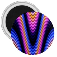 Wave Line Waveform Sound Purple 3  Magnets by HermanTelo