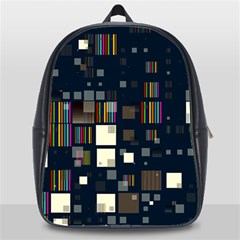 Blocks Pattern Rainbow, Backgrounds Textures School Bag (xl) by Simbadda