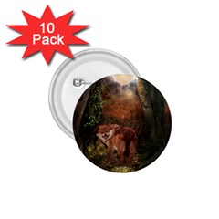 Awesome Wolf In The Darkness Of The Night 1 75  Buttons (10 Pack) by FantasyWorld7