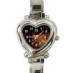 City Night Dark Architecture Lamps Heart Italian Charm Watch by Sudhe