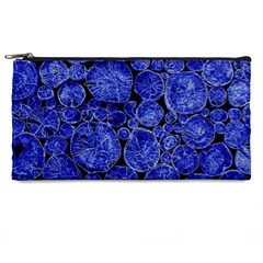 Neon Abstract Cobalt Blue Wood Pencil Cases by Bajindul