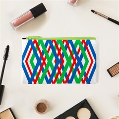 Geometric Line Rainbow Cosmetic Bag (xs) by HermanTelo