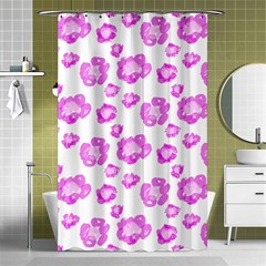 Pink Flower Shower Curtain 48  X 72  (small)  by scharamo