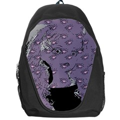 Wide Eyed Girl Grey Lilac Backpack Bag by snowwhitegirl