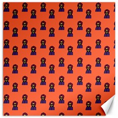 Nerdy 60s  Girl Pattern Orange Canvas 16  X 16  by snowwhitegirl