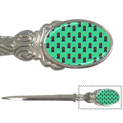 Nerdy 60s  Girl Pattern Seafoam Green Letter Opener by snowwhitegirl