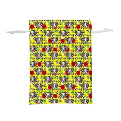 Heart Skeleton Face Pattern Yellow Lightweight Drawstring Pouch (m) by snowwhitegirl