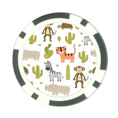 Cute Safari Animals Seamless Pattern Poker Chip Card Guard (10 Pack) by Vaneshart