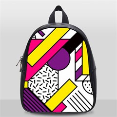 Memphis Colorful Background With Stroke School Bag (small) by Vaneshart