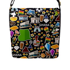 Vector Flat Seamless Texture Pattern Ghana Flap Closure Messenger Bag (l) by Vaneshart