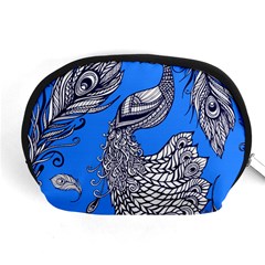 Peacock Bird Feathers Seamless Background Pattern Accessory Pouch (medium) by Vaneshart