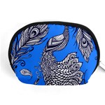 Peacock Bird Feathers Seamless Background Pattern Accessory Pouch (Medium) Front