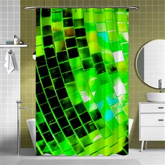 Green Disco Ball Shower Curtain 48  X 72  (small)  by essentialimage