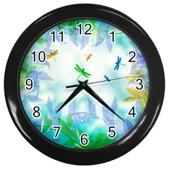 Scrapbooking Tropical Pattern Wall Clock (black) by HermanTelo