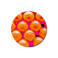 Pop Art Tennis Balls Rubber Coaster (round)  by essentialimage