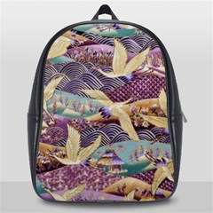 Textile Fabric Cloth Pattern School Bag (large) by Wegoenart