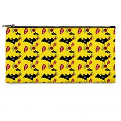 Bat Rose Lips Yellow Pattern Pencil Cases by snowwhitegirl