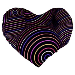 Abtract Colorful Spheres Large 19  Premium Heart Shape Cushions by Vaneshart