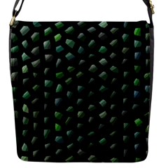 Abstract Green Design Scales Flap Closure Messenger Bag (s) by Wegoenart