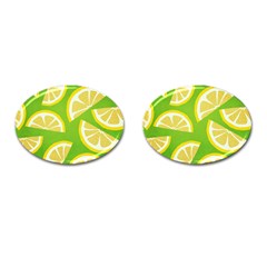 Lemon Fruit Healthy Fruits Food Cufflinks (oval) by Wegoenart