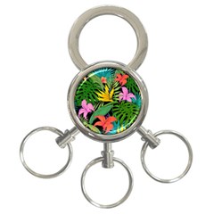 Tropical Greens 3-ring Key Chain by Sobalvarro