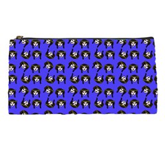 Retro Girl Daisy Chain Pattern Blue Pencil Cases by snowwhitegirl