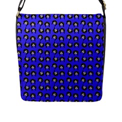 Retro Girl Daisy Chain Pattern Blue Flap Closure Messenger Bag (l) by snowwhitegirl