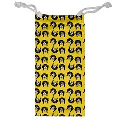 Retro Girl Daisy Chain Pattern Yellow Jewelry Bag by snowwhitegirl