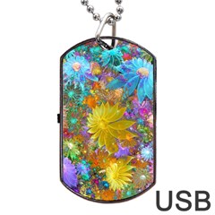 Apo Flower Power Dog Tag Usb Flash (one Side) by WolfepawFractals