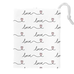 Pattern With Love Words Drawstring Pouch (4xl) by Vaneshart